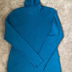 CHICOS Turtkeneck, Turquoise Blue, Sz 1 (small)